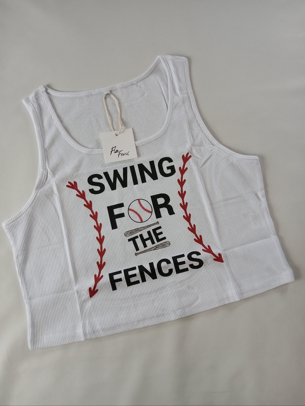NWT New Cropped Swing For The Fences Tank Top